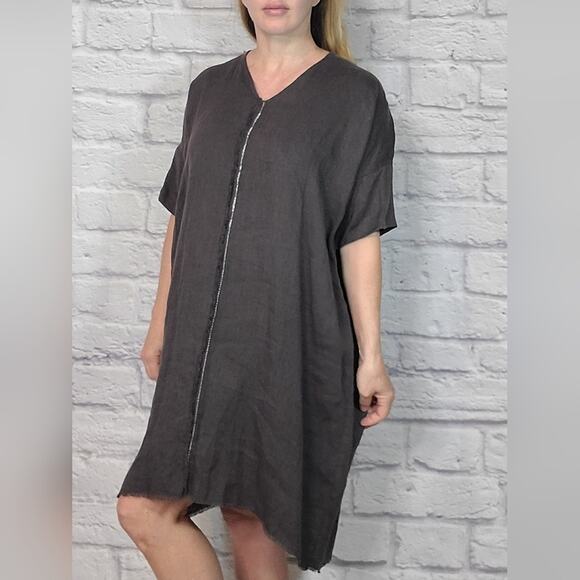 Laura Siegel linen lagenlook midi dress - Picture 1 of 8